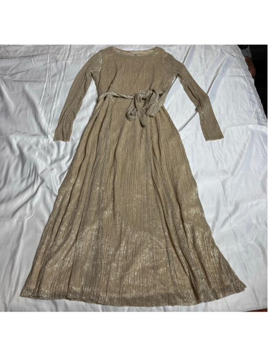 Anne Klein Dresses & Skirts - Women's Anne Klein Maxi Dress Size 10 Gold Metallic Long Sleeve